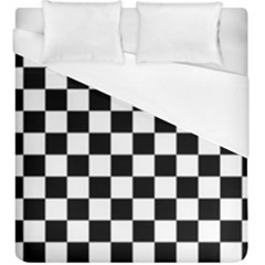 Black White Checker Pattern Checkerboard Duvet Cover (king Size) by Cowasu