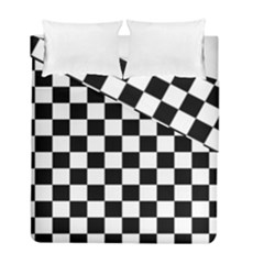 Black White Checker Pattern Checkerboard Duvet Cover Double Side (full/ Double Size)