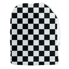 Black White Checker Pattern Checkerboard Drawstring Pouch (3xl) by Cowasu