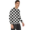 Black White Checker Pattern Checkerboard Men s Fleece Sweatshirt View3