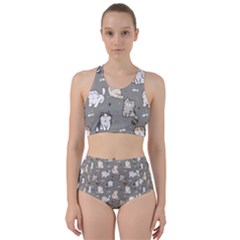 Cute Cat Pattern Cartoon Racer Back Bikini Set by Cowasu