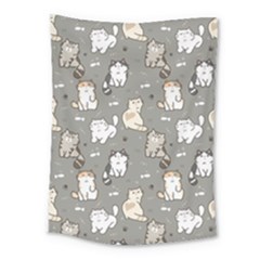 Cute Cat Pattern Cartoon Medium Tapestry by Cowasu