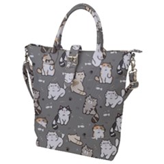 Cute Cat Pattern Cartoon Buckle Top Tote Bag by Cowasu