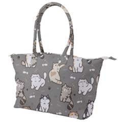 Cute Cat Pattern Cartoon Canvas Shoulder Bag by Cowasu