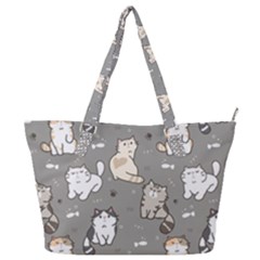 Cute Cat Pattern Cartoon Full Print Shoulder Bag by Cowasu