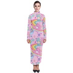 Bears Kawaii Pattern Turtleneck Maxi Dress by Cowasu