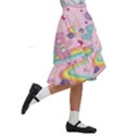 Bears Kawaii Pattern Kids  Ruffle Flared Wrap Midi Skirt View3