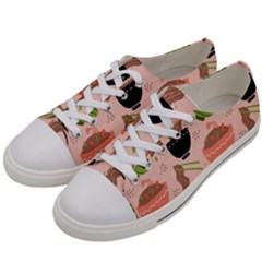 Japanese Street Food Soba Noodle In Bowl Women s Low Top Canvas Sneakers by Cowasu