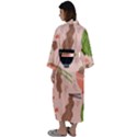 Japanese Street Food Soba Noodle In Bowl Maxi Satin Kimono View2