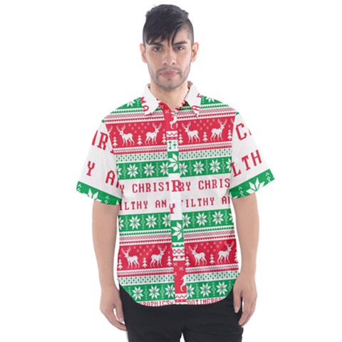 Merry Christmas Ya Filthy Animal Men s Short Sleeve Shirt by Cowasu