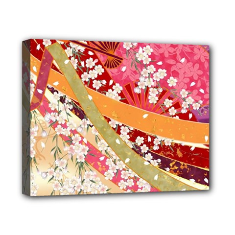 Japanese Kimono Pattern Canvas 10  X 8  (stretched) by Cowasu