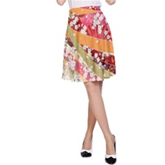 Japanese Kimono Pattern A-line Skirt by Cowasu