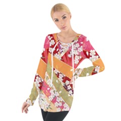 Japanese Kimono Pattern Tie Up Tee by Cowasu