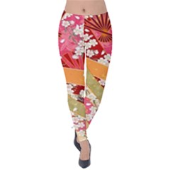 Japanese Kimono Pattern Velvet Leggings by Cowasu