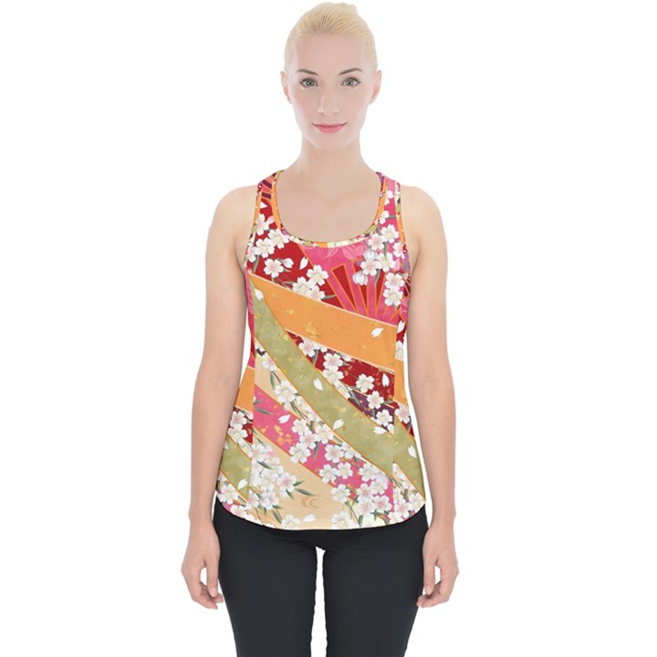 Japanese Kimono Pattern Piece Up Tank Top