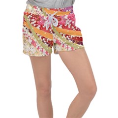 Japanese Kimono Pattern Women s Velour Lounge Shorts by Cowasu