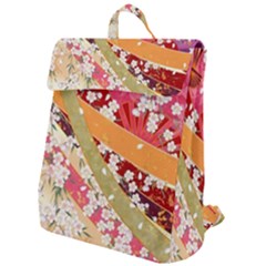 Japanese Kimono Pattern Flap Top Backpack by Cowasu