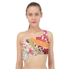 Japanese Kimono Pattern Spliced Up Bikini Top  by Cowasu