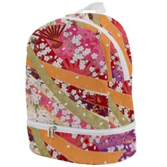 Japanese Kimono Pattern Zip Bottom Backpack by Cowasu