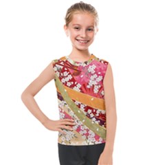 Japanese Kimono Pattern Kids  Mesh Tank Top by Cowasu