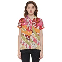 Japanese Kimono Pattern Short Sleeve Pocket Shirt by Cowasu