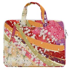 Japanese Kimono Pattern Macbook Pro 16  Double Pocket Laptop Bag  by Cowasu