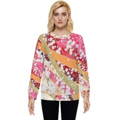 Japanese Kimono Pattern Hidden Pocket Sweatshirt by Cowasu