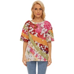 Japanese Kimono Pattern Oversized Basic Tee by Cowasu