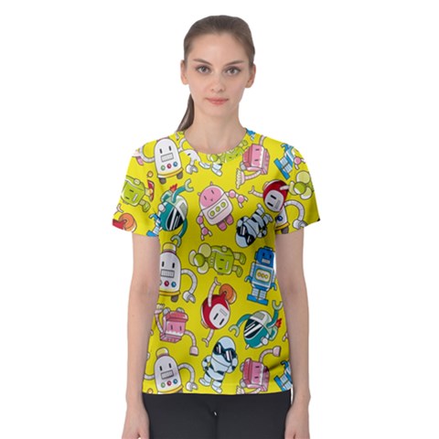 Robot Pattern Lego Women s Sport Mesh Tee by Cowasu