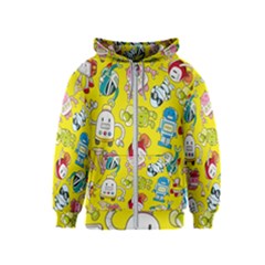 Robot Pattern Lego Kids  Zipper Hoodie by Cowasu