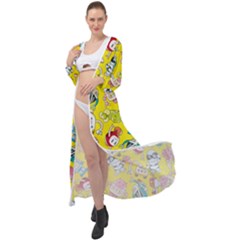 Robot Pattern Lego Maxi Chiffon Beach Wrap by Cowasu