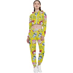 Robot Pattern Lego Cropped Zip Up Lounge Set by Cowasu