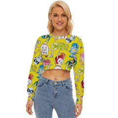 Robot Pattern Lego Lightweight Long Sleeve Sweatshirt by Cowasu