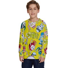 Robot Pattern Lego Kids  Long Sleeve Jersey by Cowasu