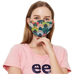 Japanese Fans Bright Pattern Fitted Cloth Face Mask (adult) by Cowasu