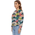 Japanese Fans Bright Pattern Women s Long Sleeve Raglan Tee View2