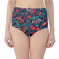 Japanese Graffiti Classic High-waist Bikini Bottoms