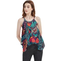 Japanese Graffiti Flowy Camisole Tank Top by Cowasu