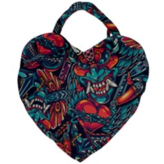 Japanese Graffiti Giant Heart Shaped Tote by Cowasu