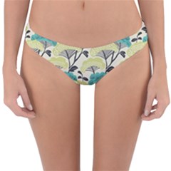 Flora Nature Color Japanese Patterns Reversible Hipster Bikini Bottoms by Cowasu