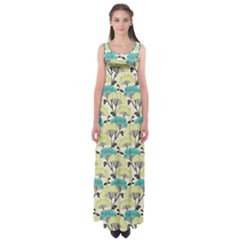 Flora Nature Color Japanese Patterns Empire Waist Maxi Dress by Cowasu