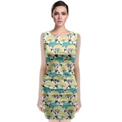 Flora Nature Color Japanese Patterns Classic Sleeveless Midi Dress by Cowasu