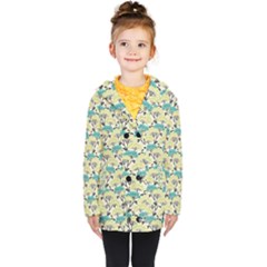 Flora Nature Color Japanese Patterns Kids  Double Breasted Button Coat by Cowasu