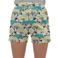 Flora Nature Color Japanese Patterns Sleepwear Shorts by Cowasu