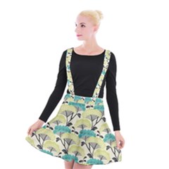 Flora Nature Color Japanese Patterns Suspender Skater Skirt by Cowasu