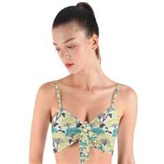 Flora Nature Color Japanese Patterns Woven Tie Front Bralet by Cowasu