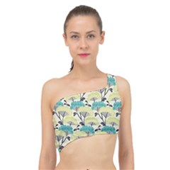 Flora Nature Color Japanese Patterns Spliced Up Bikini Top  by Cowasu