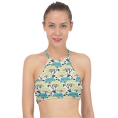 Flora Nature Color Japanese Patterns Racer Front Bikini Top by Cowasu