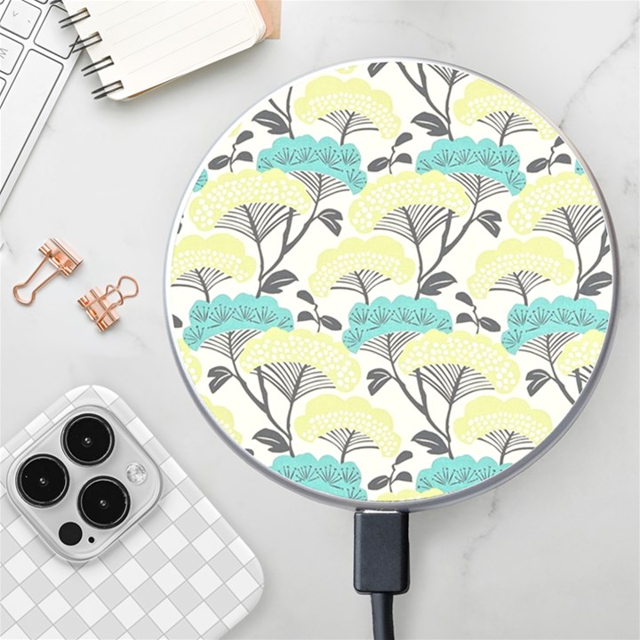 Flora Nature Color Japanese Patterns Wireless Fast Charger(White)