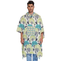 Flora Nature Color Japanese Patterns Men s Hooded Rain Ponchos